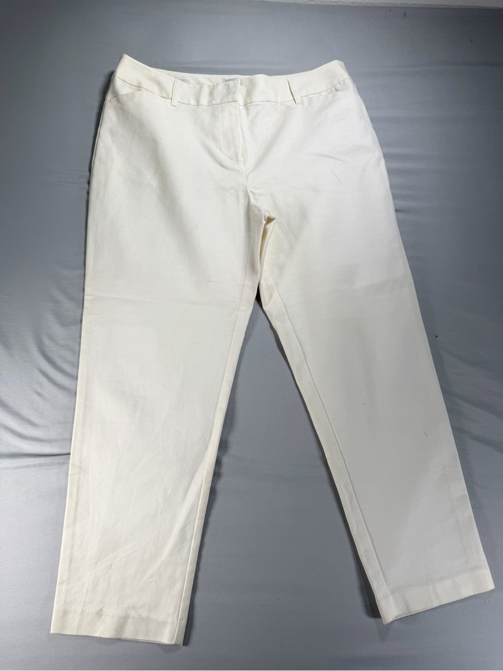 Liz Claiborne Emma White Dress Pants Size 12 Straight Stretch Career #1046